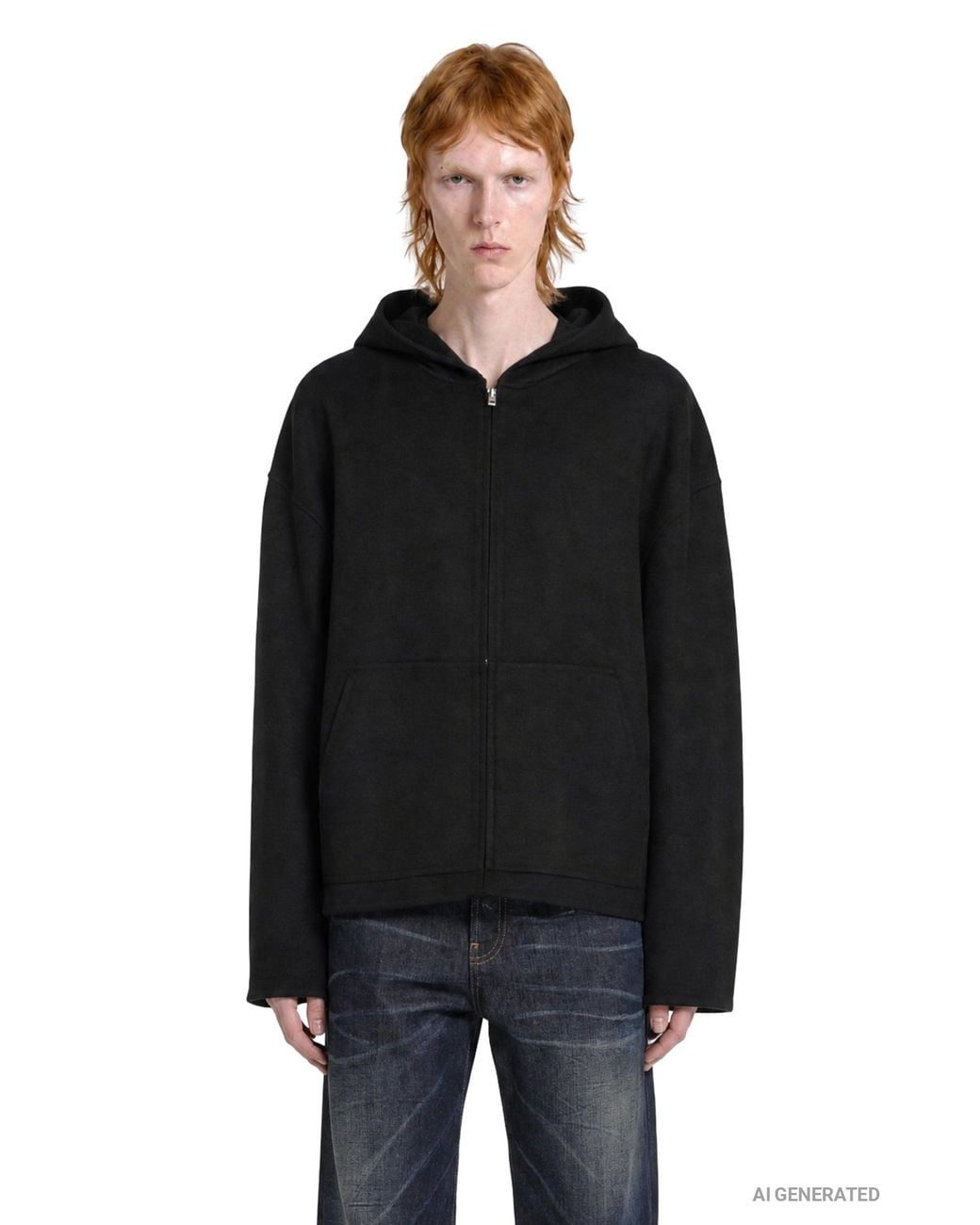 Acne Black Hooded Cashmere Jacket for men
