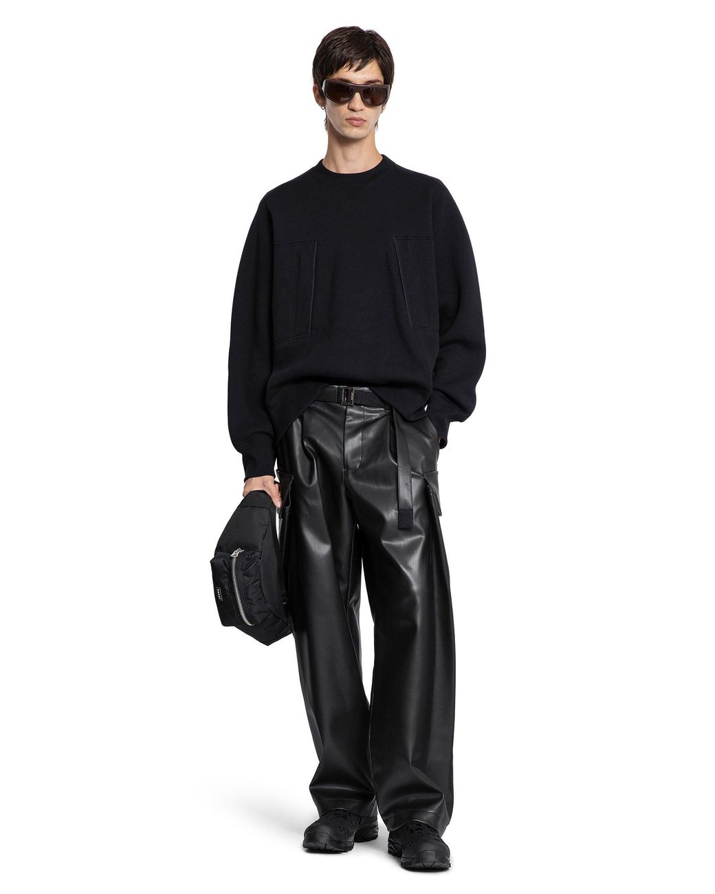 パンツ sacai Faux Leather Pants 2 Sacai Faux Leather Pants in Black for Men | Lyst
