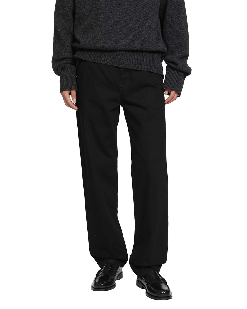 SALON C. LUNDMAN Black Tailored Denim Jeans for men