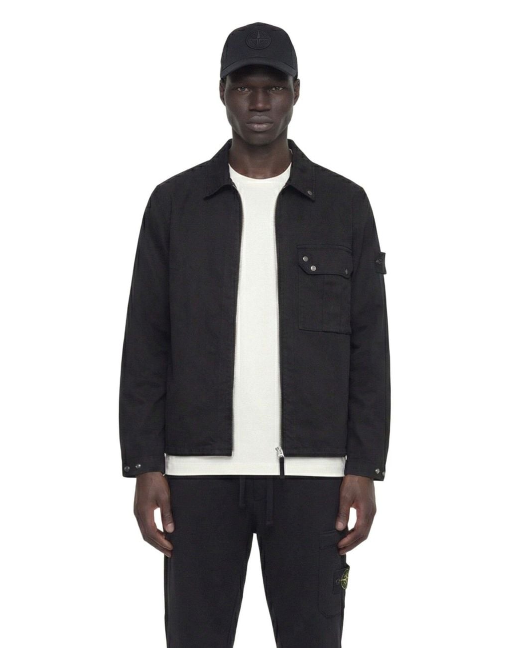 Stone Island Blue Denim Overshirt for men
