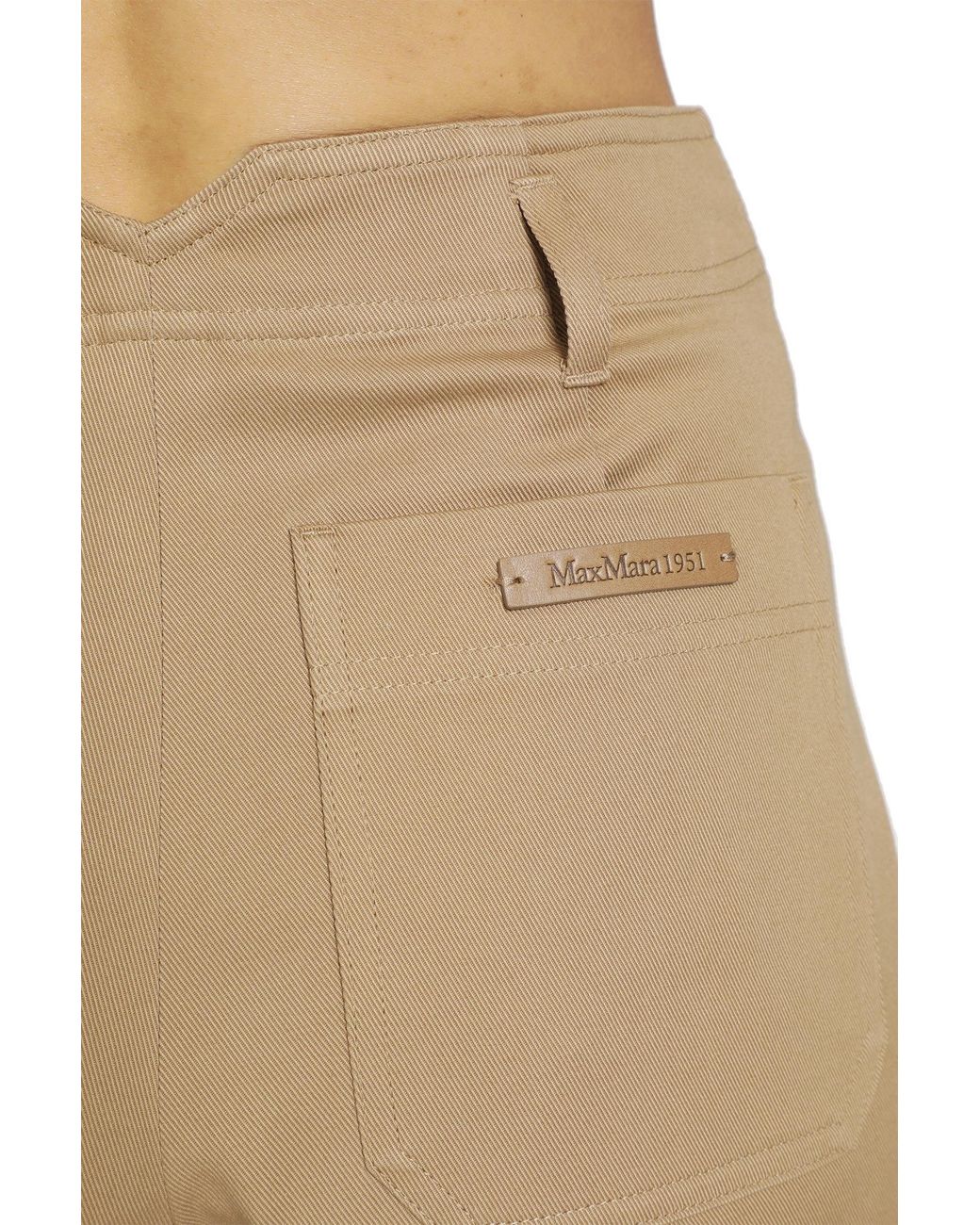 Max Mara Natural Cotton Bull Denim Cargo Trousers