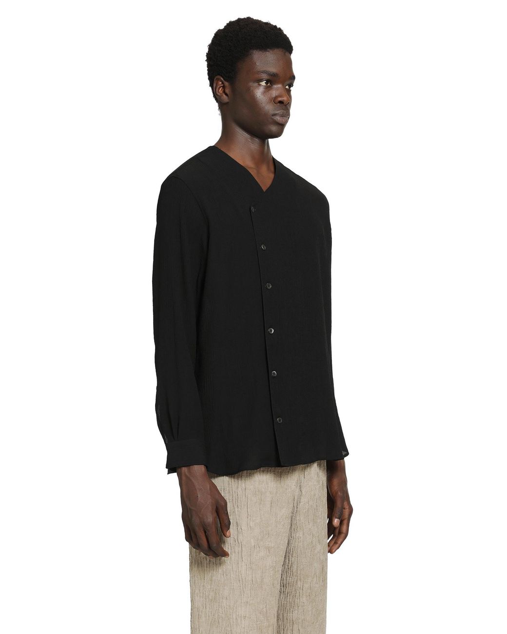 Emporio Armani Black Asymmetric Shirt for men