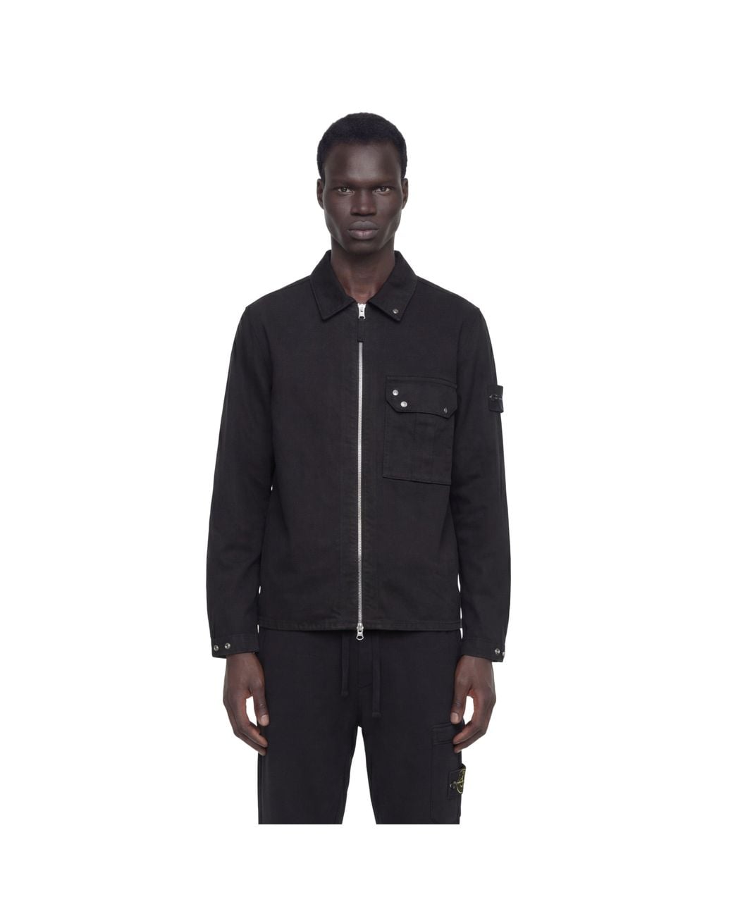 Stone Island Blue Denim Overshirt for men