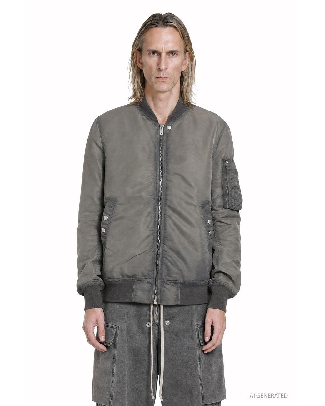 Rick Owens Gray Tower Classic Flight Bomber for men
