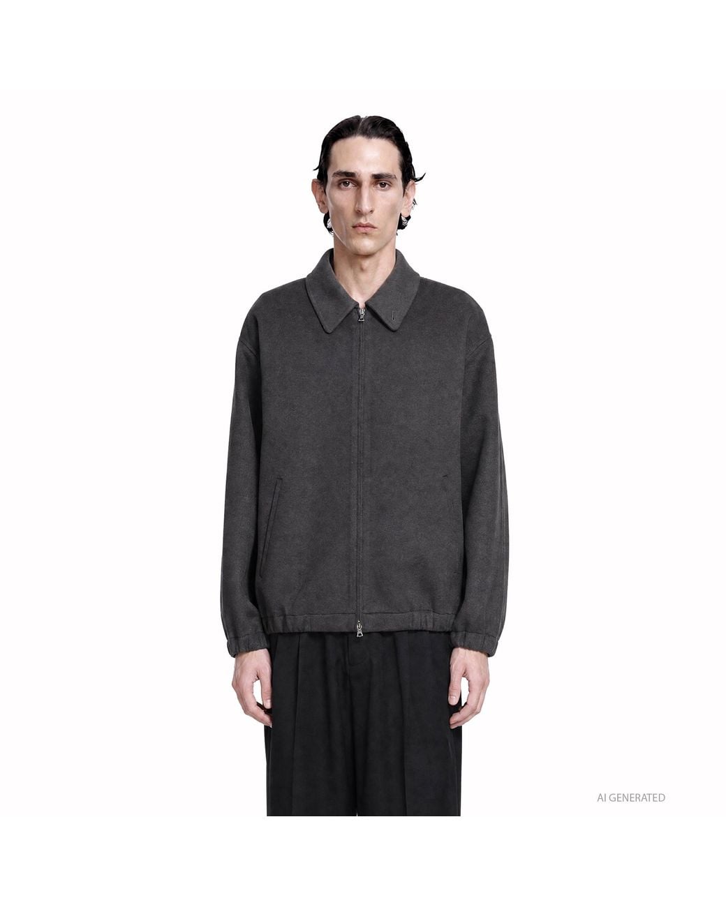 Ssstein Black Double Face Cloth Zip Jacket for men