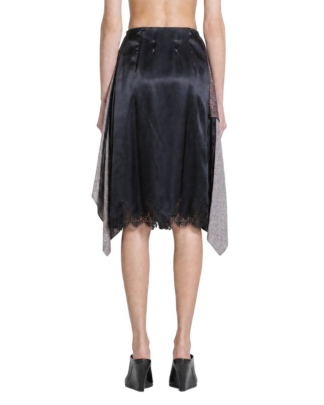 Maison Margiela Black Fusion Paisley Midi Skirt