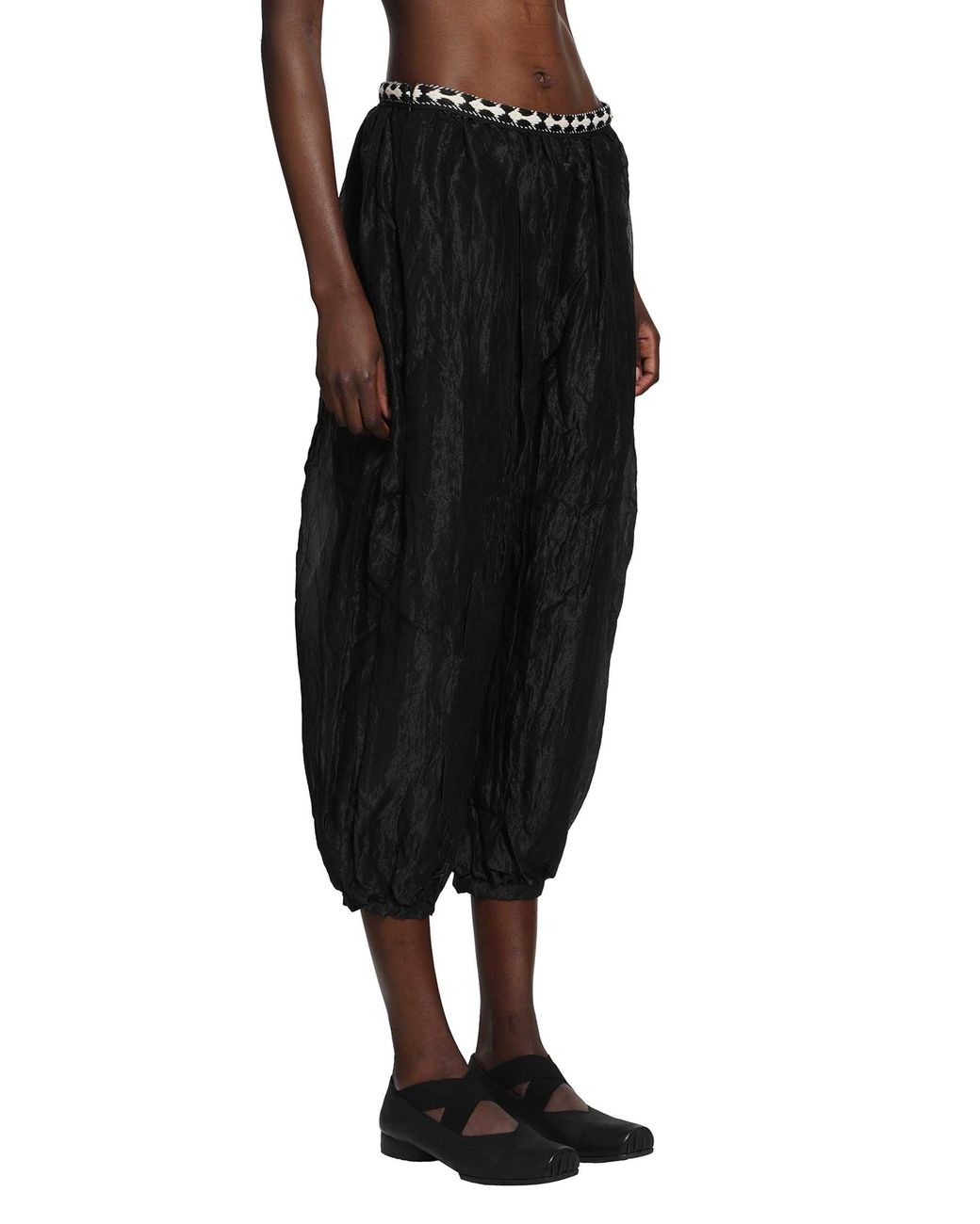 Renli Su Black Gathered Balloon Trousers