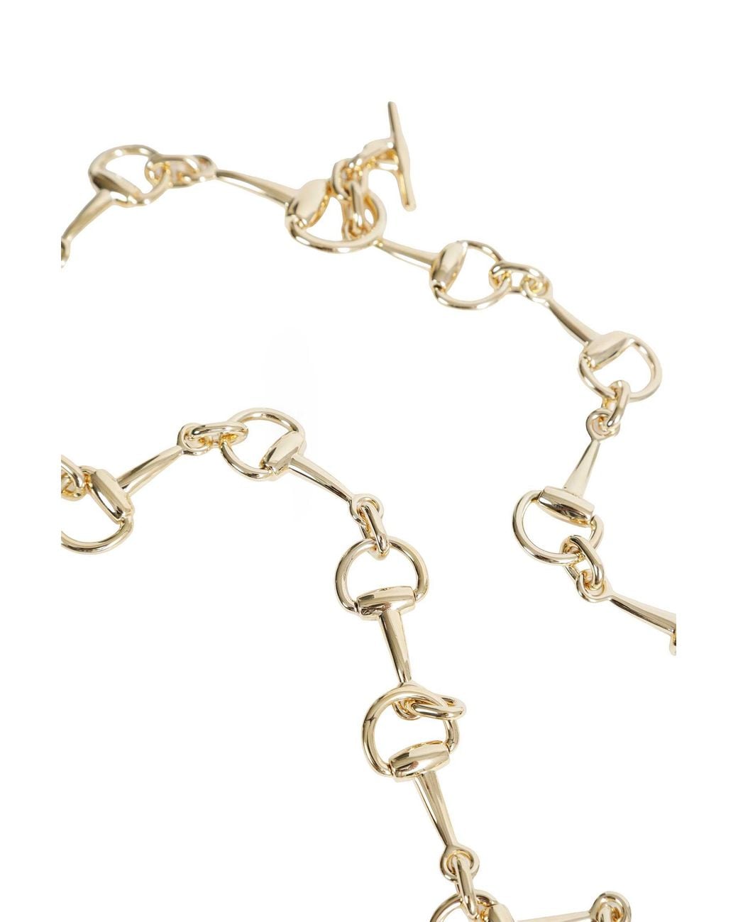 Gucci Metallic Horsebit Lariat Necklace