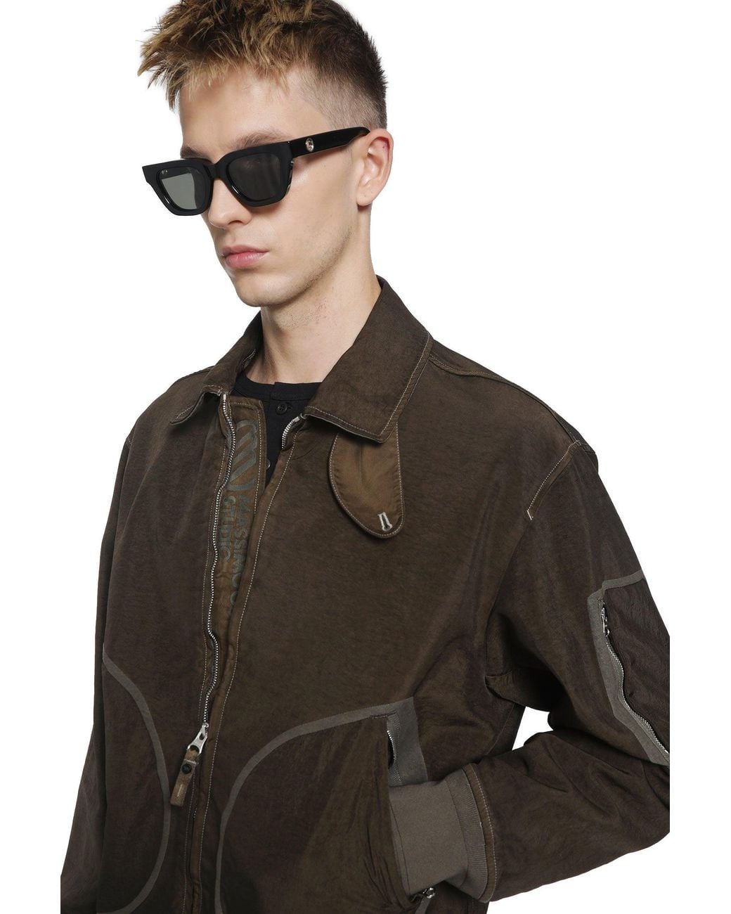 Massimo Osti Studio Black Zip Harrington Jacket for men