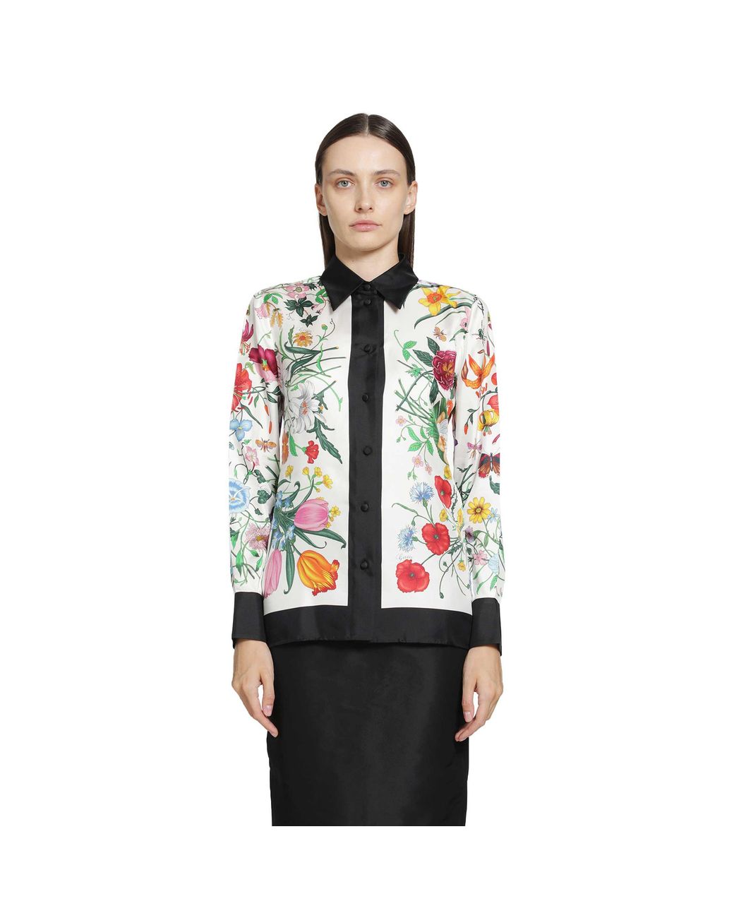 Gucci Red Printed Silk Shirt