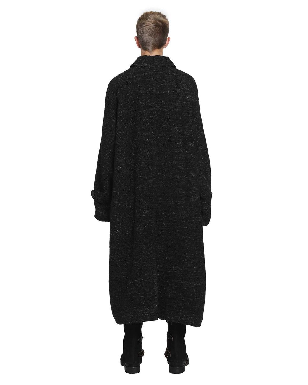Ziggy Chen Black Spread Collar Coat for men