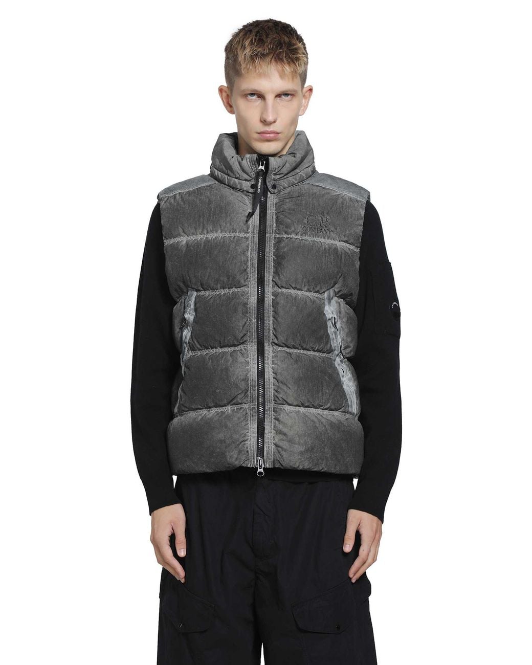 C P Company Gray Eco-Chrome R Gilet for men