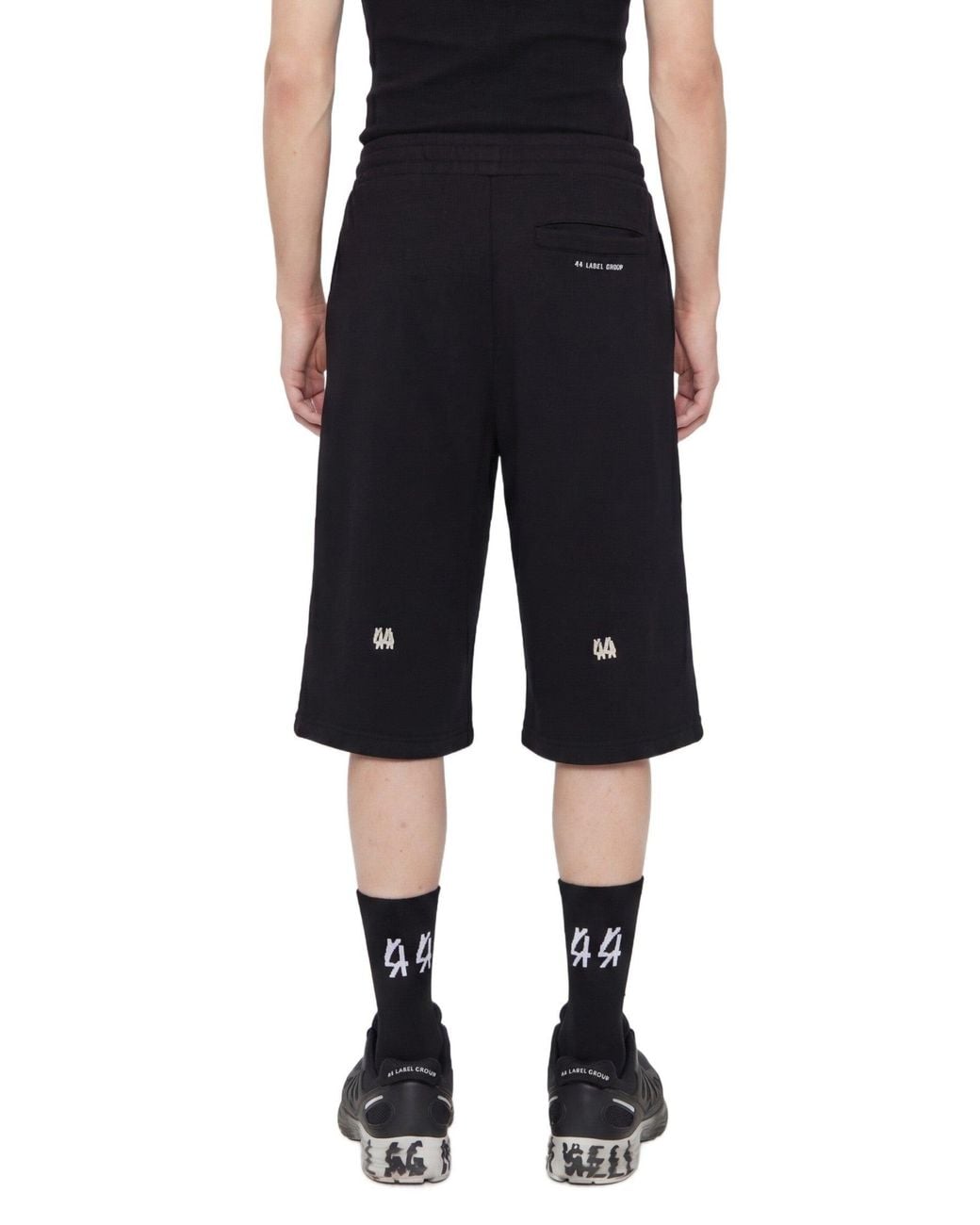 44 Label Group Black Rivet Sw Shorts for men
