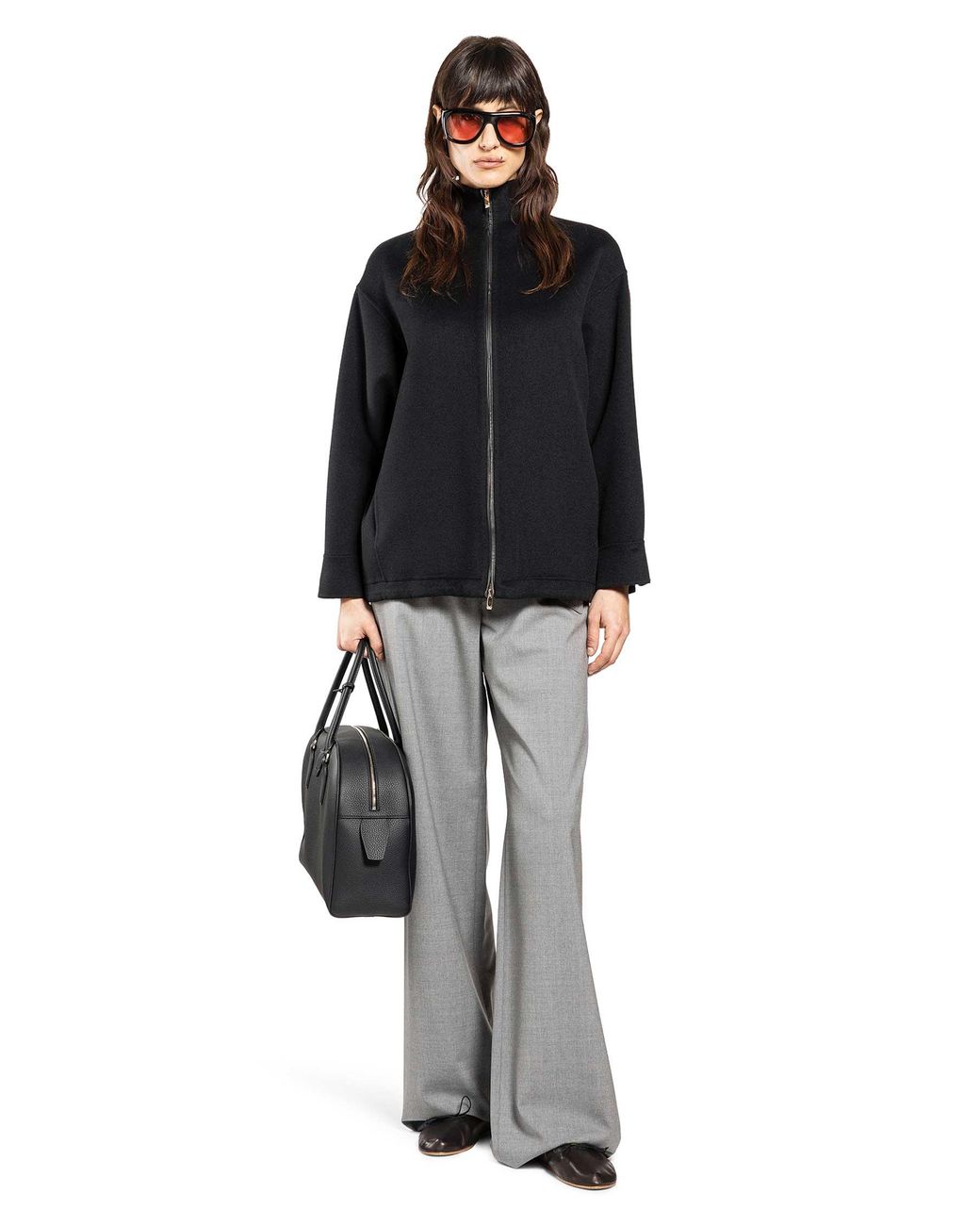 Max Mara Gray Stretch Wool Cloth Trousers