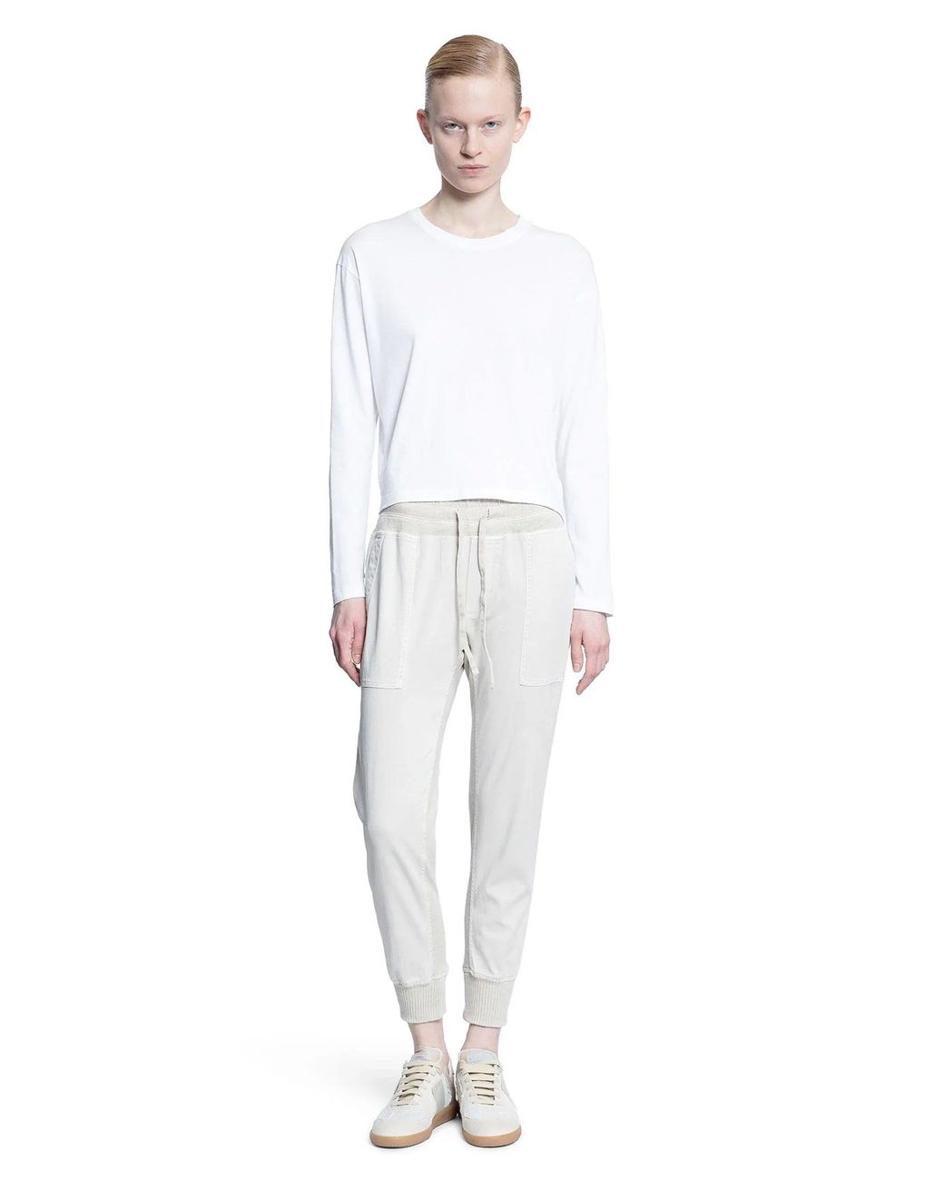 James Perse White Mixed Media Pants
