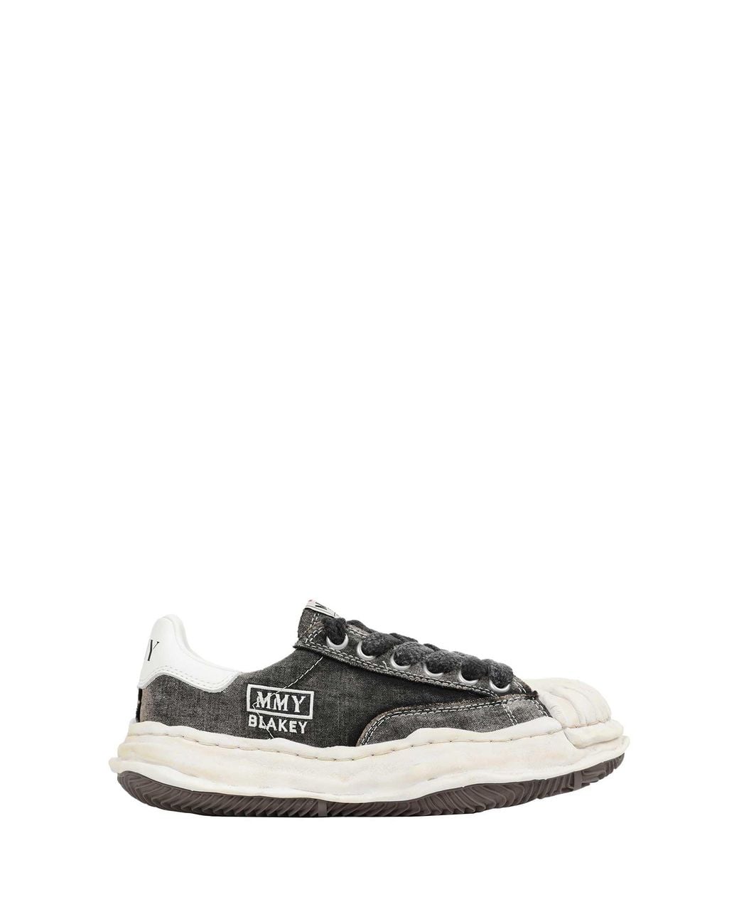 Maison Mihara Yasuhiro White Blakey Bleached Canvas Sneakers for men