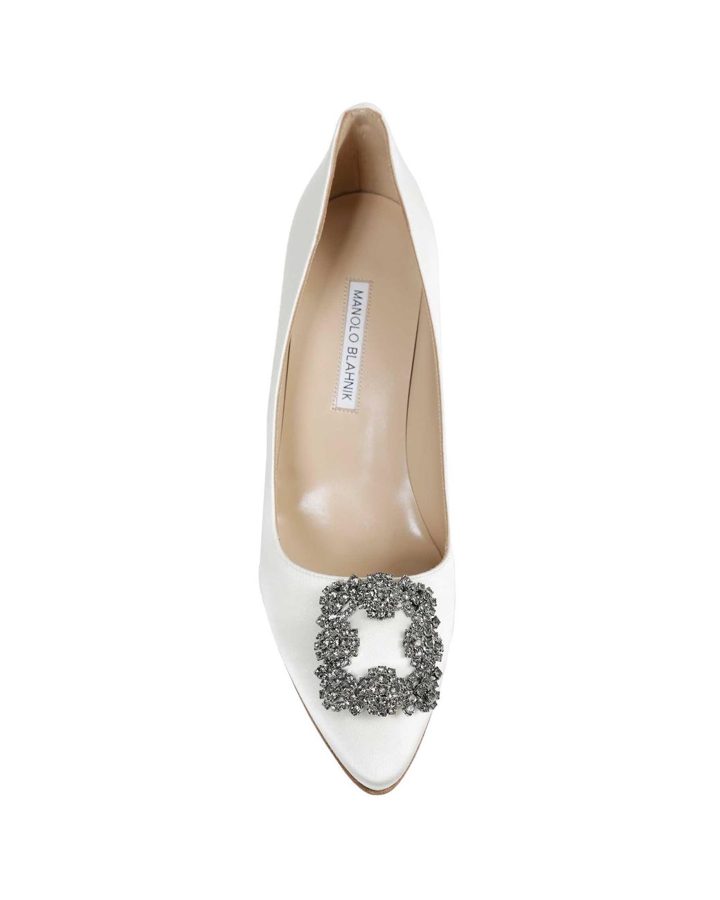 Manolo Blahnik White Hangisi Pumps