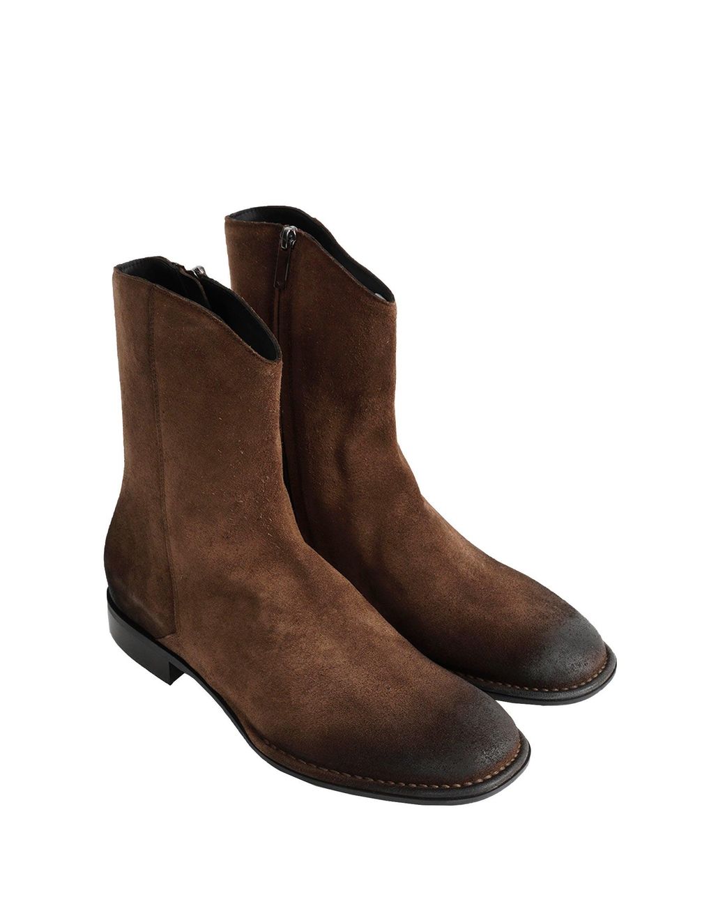 Emporio Armani Brown Oiled Suede Boots for men