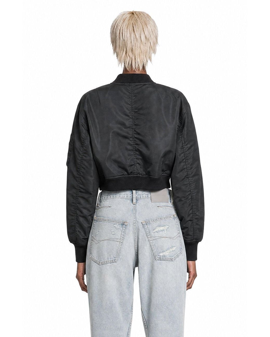 Balenciaga Black Cropped Bomber