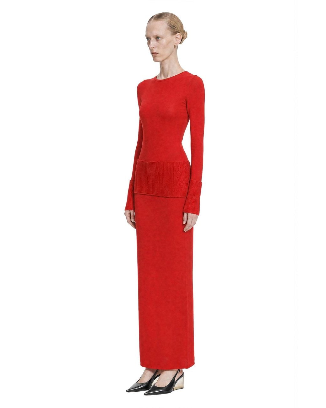 Alaïa Red Merino Bodycon Dress