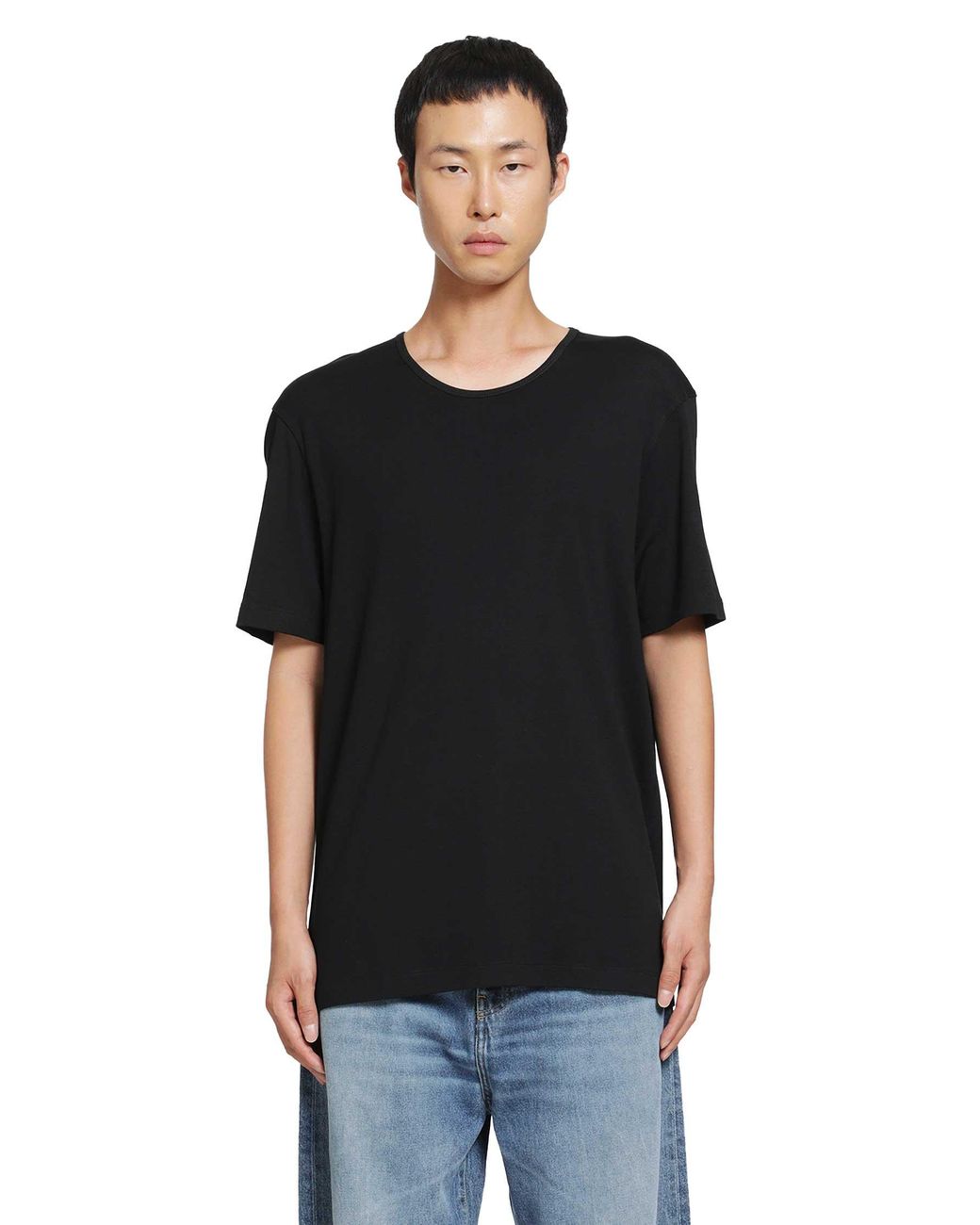 Lemaire Black Scoop Neck Tee for men
