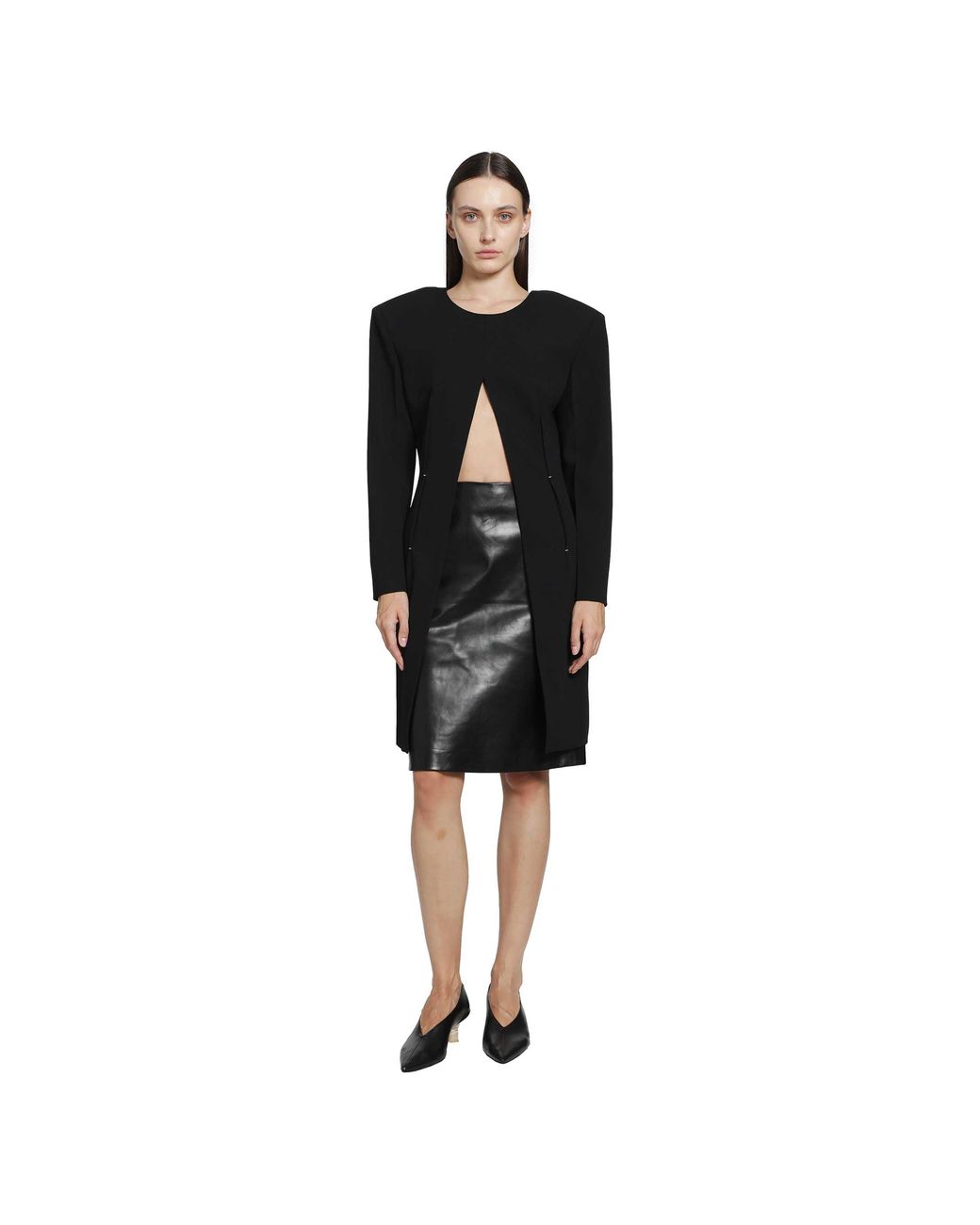 Jil Sander Black Wool Sablé Top