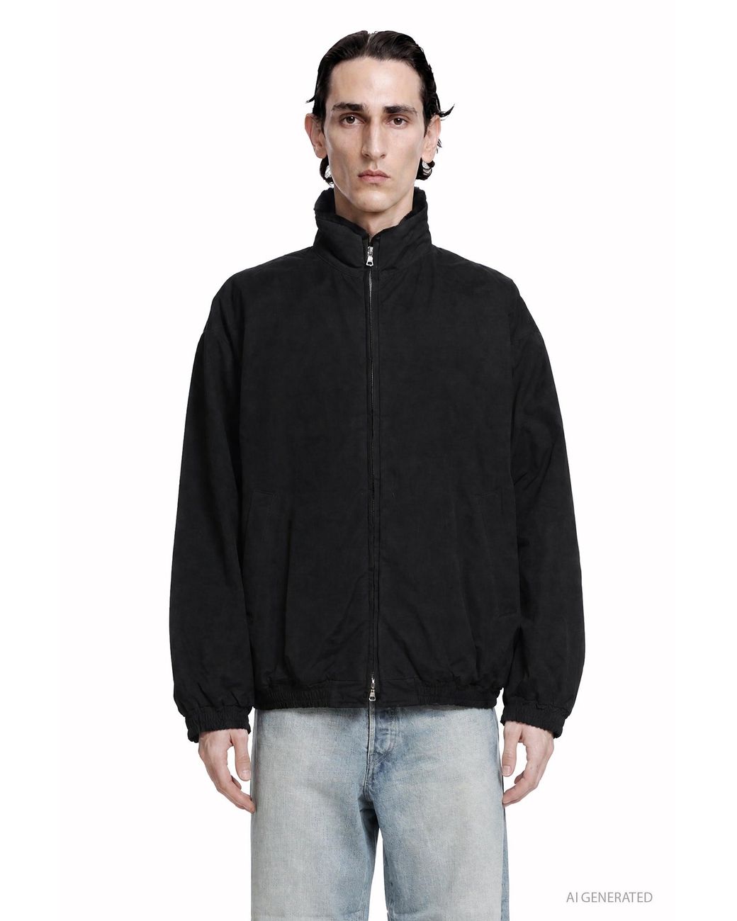 Ssstein Black Mouton Inner Reversible Padded Jacket for men