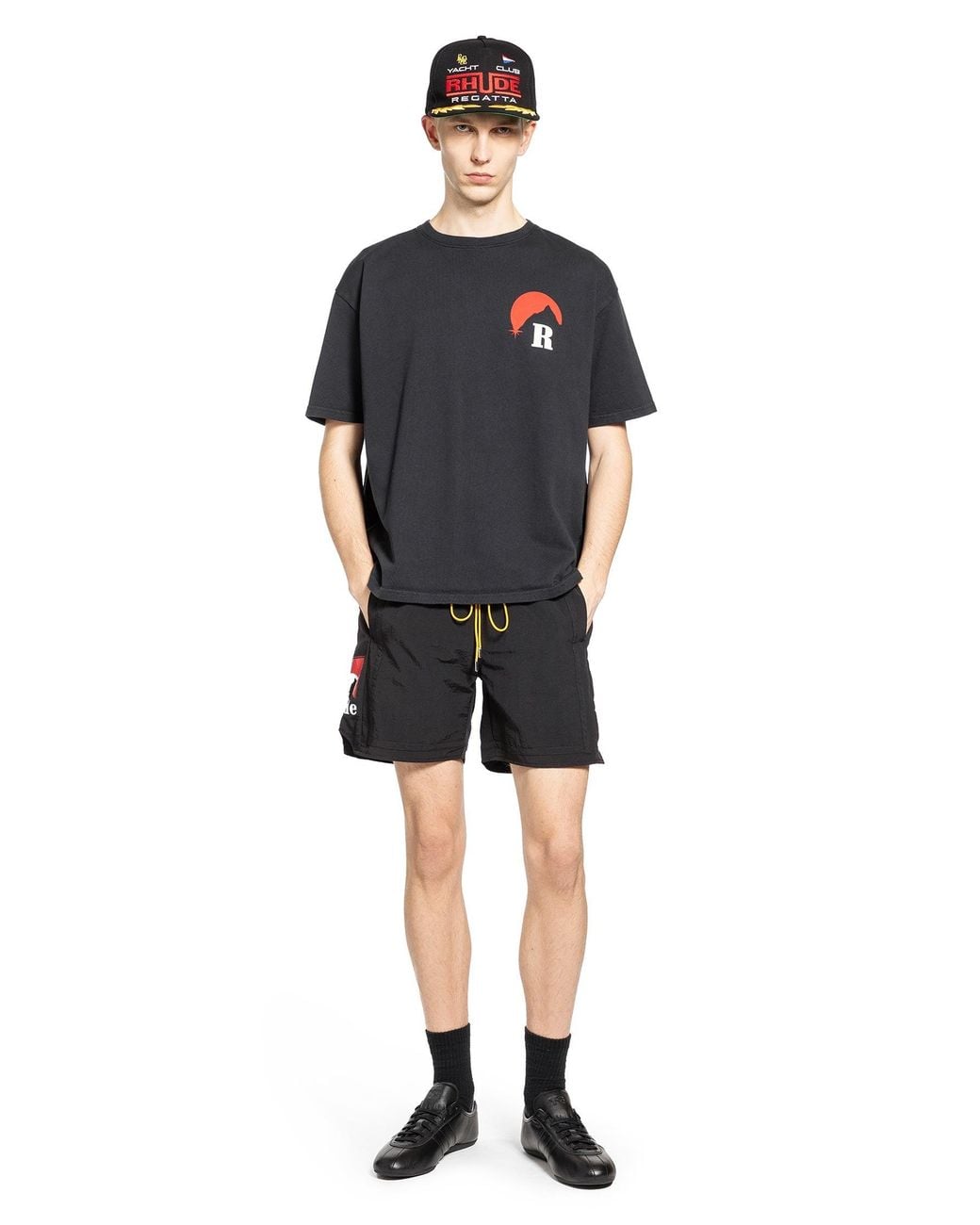 Rhude Black Moonlight Logo Shorts for men