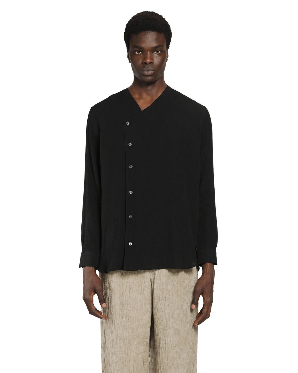 Emporio Armani Black Asymmetric Shirt for men