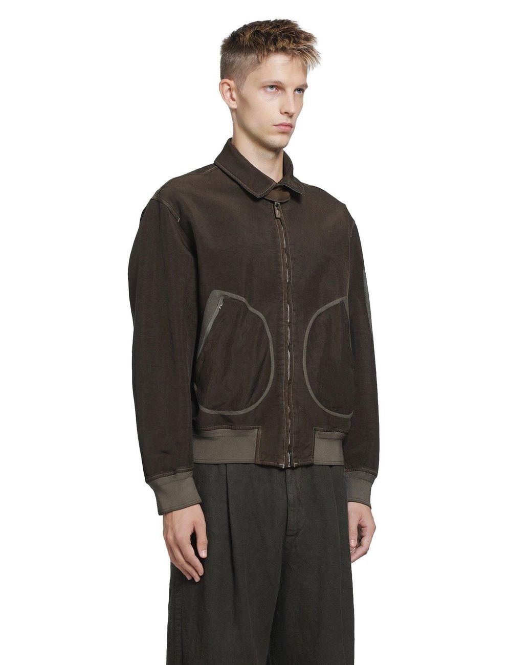 Massimo Osti Studio Black Zip Harrington Jacket for men
