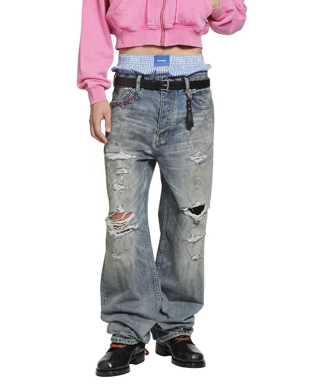 DAGGER Gray Garage Sid Jeans for men