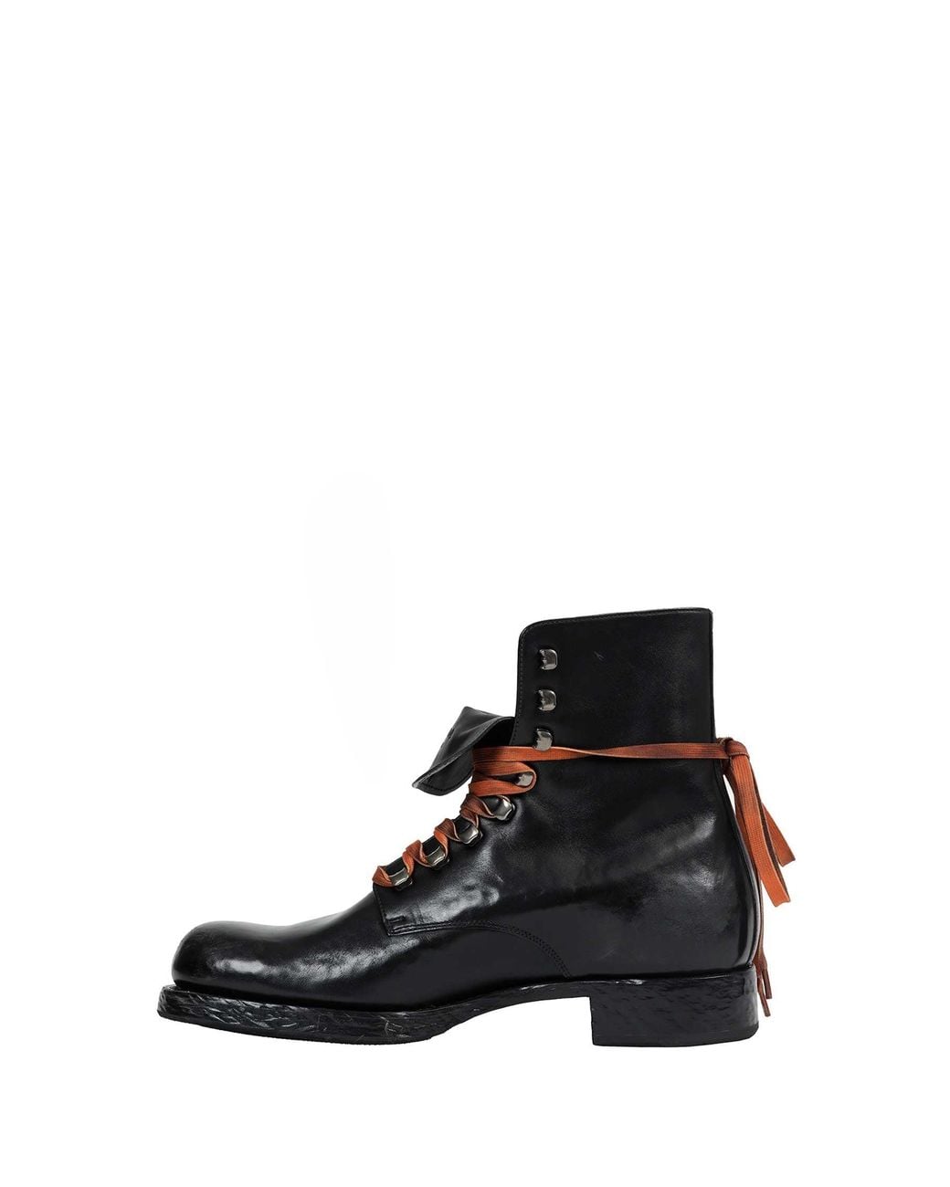 Prada Black Leather Laced Booties for men