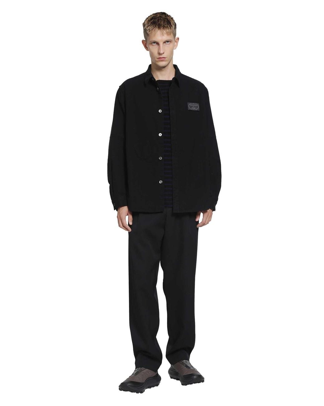 Undercover Black Striped Knit Sweater for men