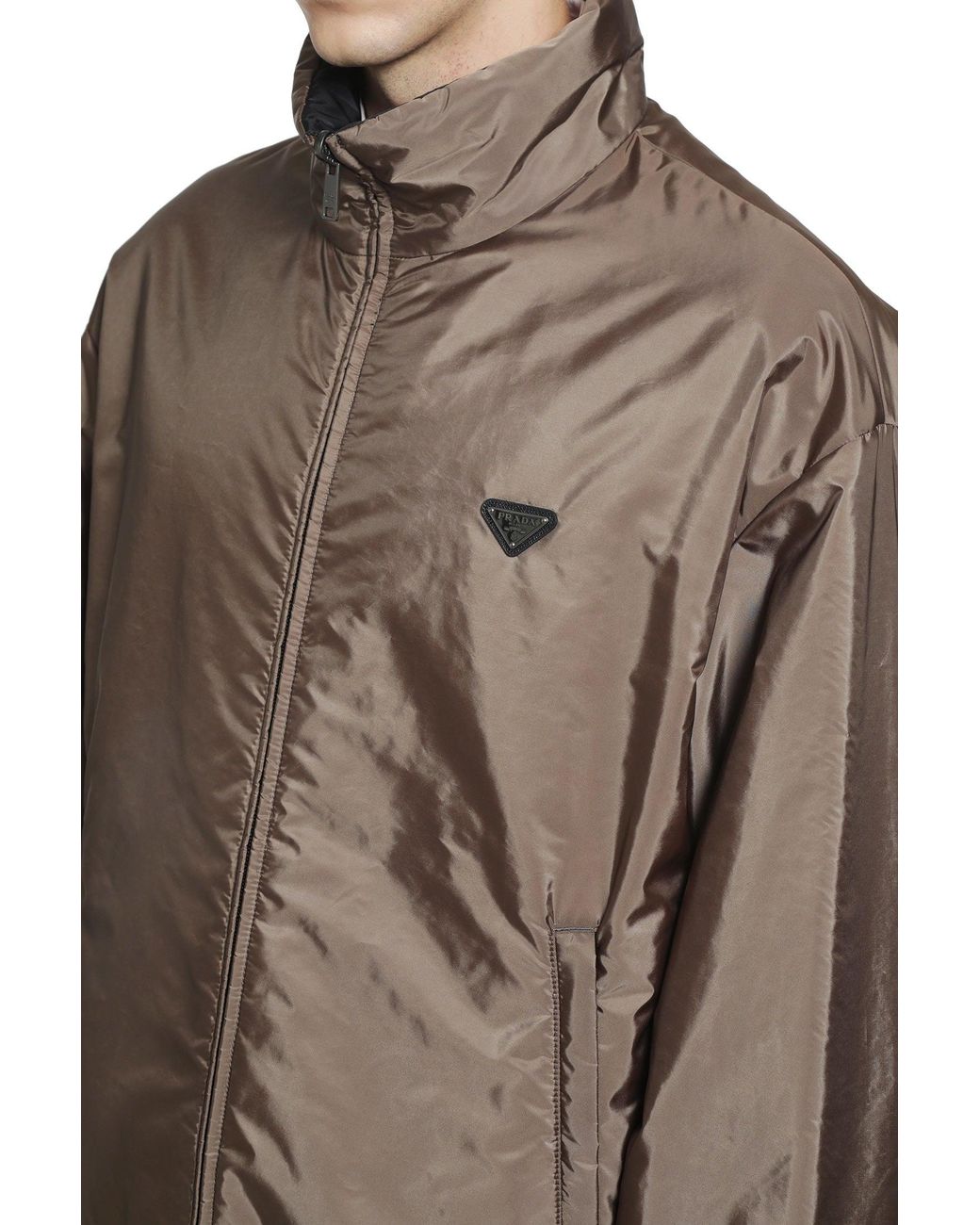 Prada Brown Re-Nylon Reversible Jacket for men