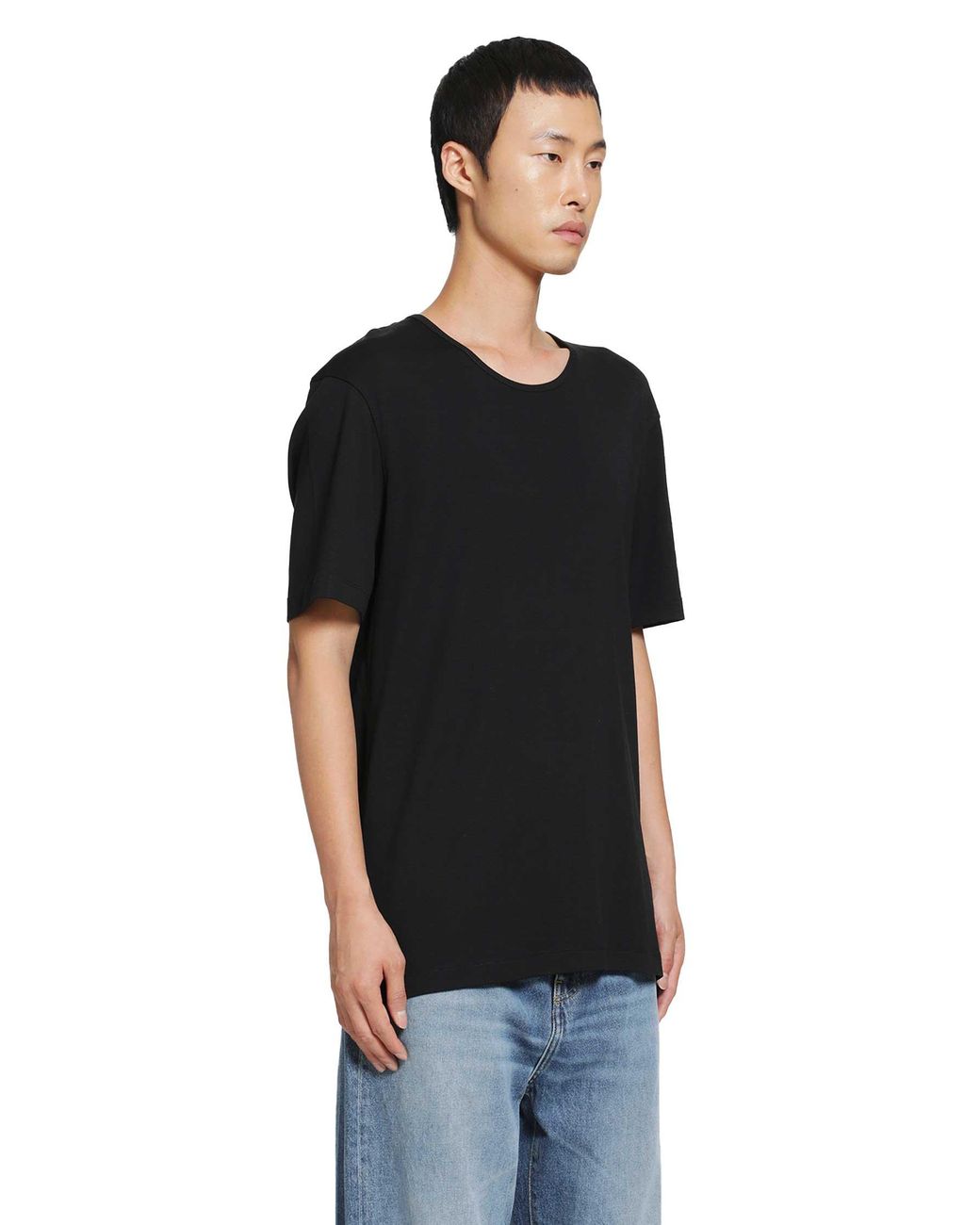 Lemaire Black Scoop Neck Tee for men