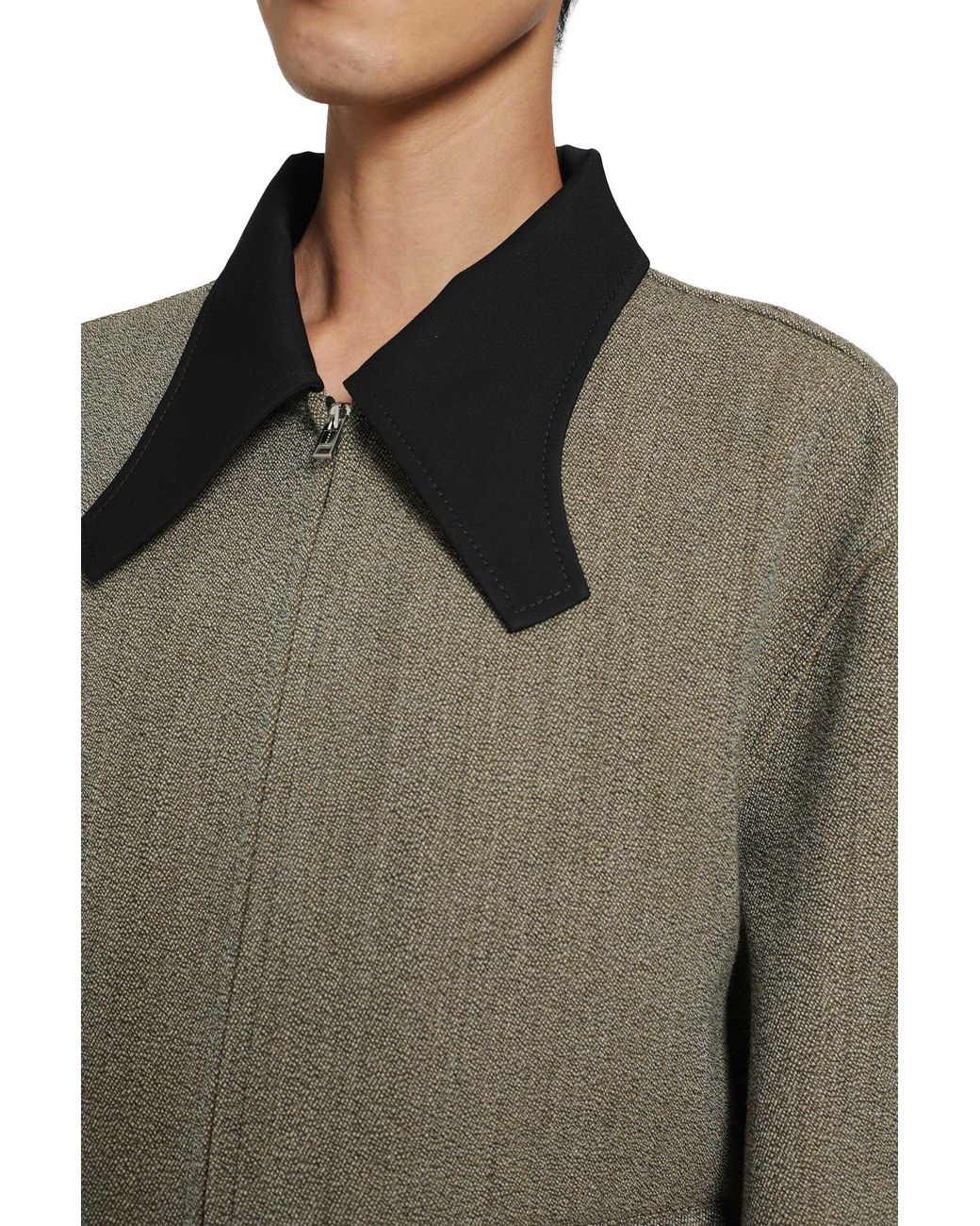 Marni Gray Sculptural Collar Tweed Jacket for men