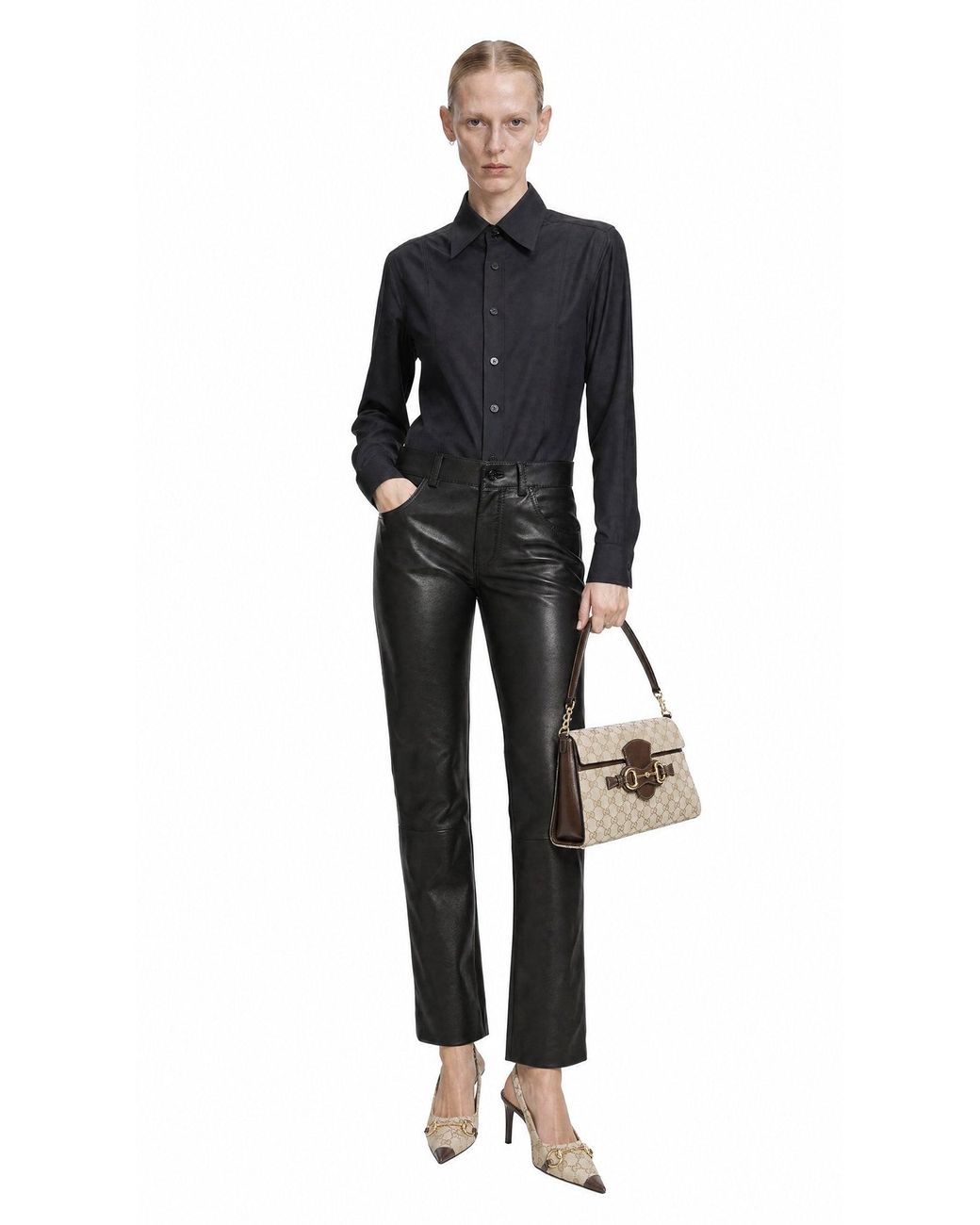 Gucci Black Soft Nappa Pants
