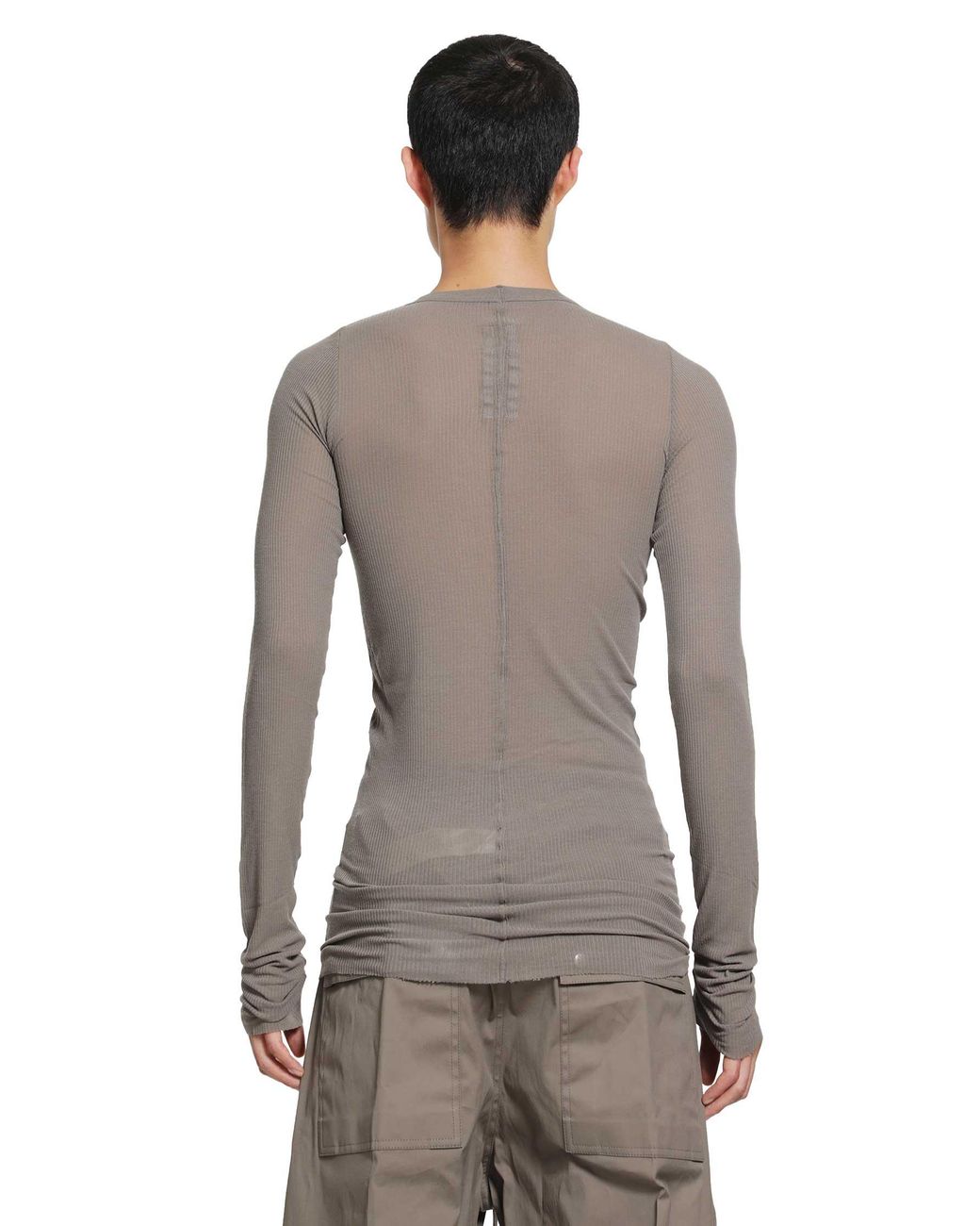 Rick Owens Gray Tower Rib Ls T for men
