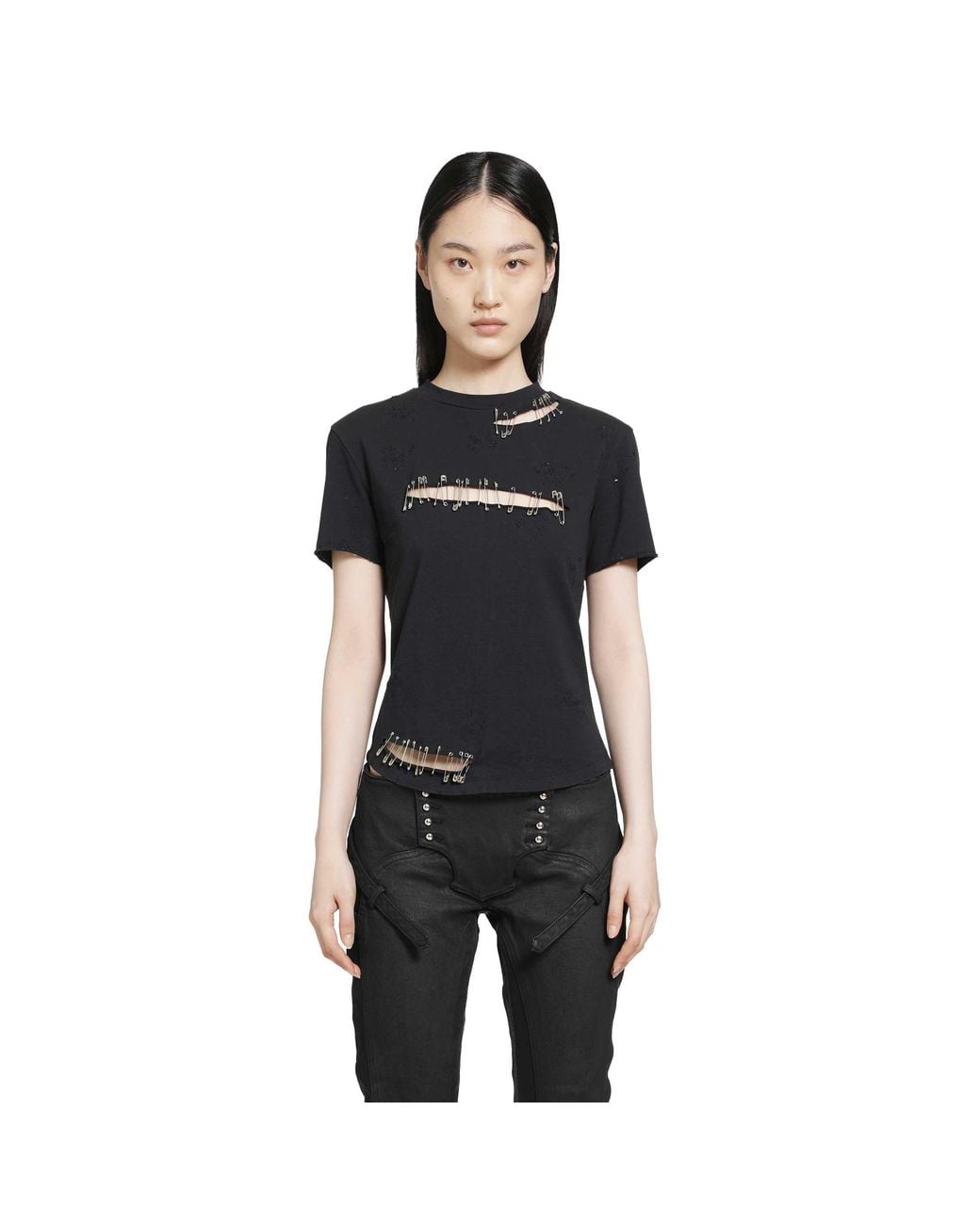 Dilara Findikoglu Black Safety Pin T-Shirt