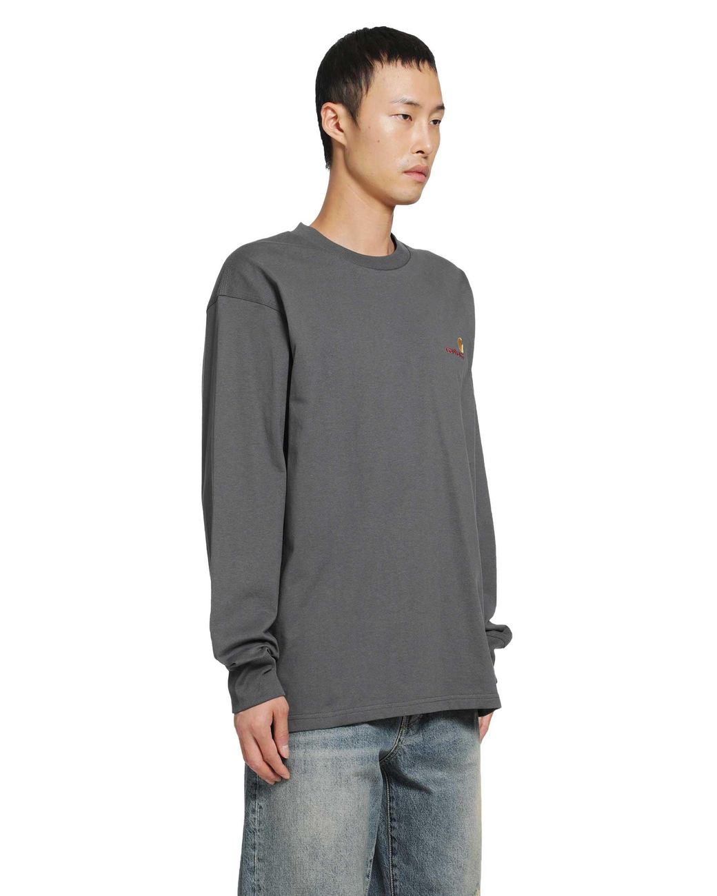 Carhartt Gray L/American Script T-Shirt for men