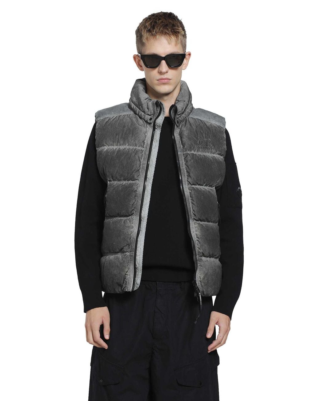 C P Company Gray Eco-Chrome R Gilet for men