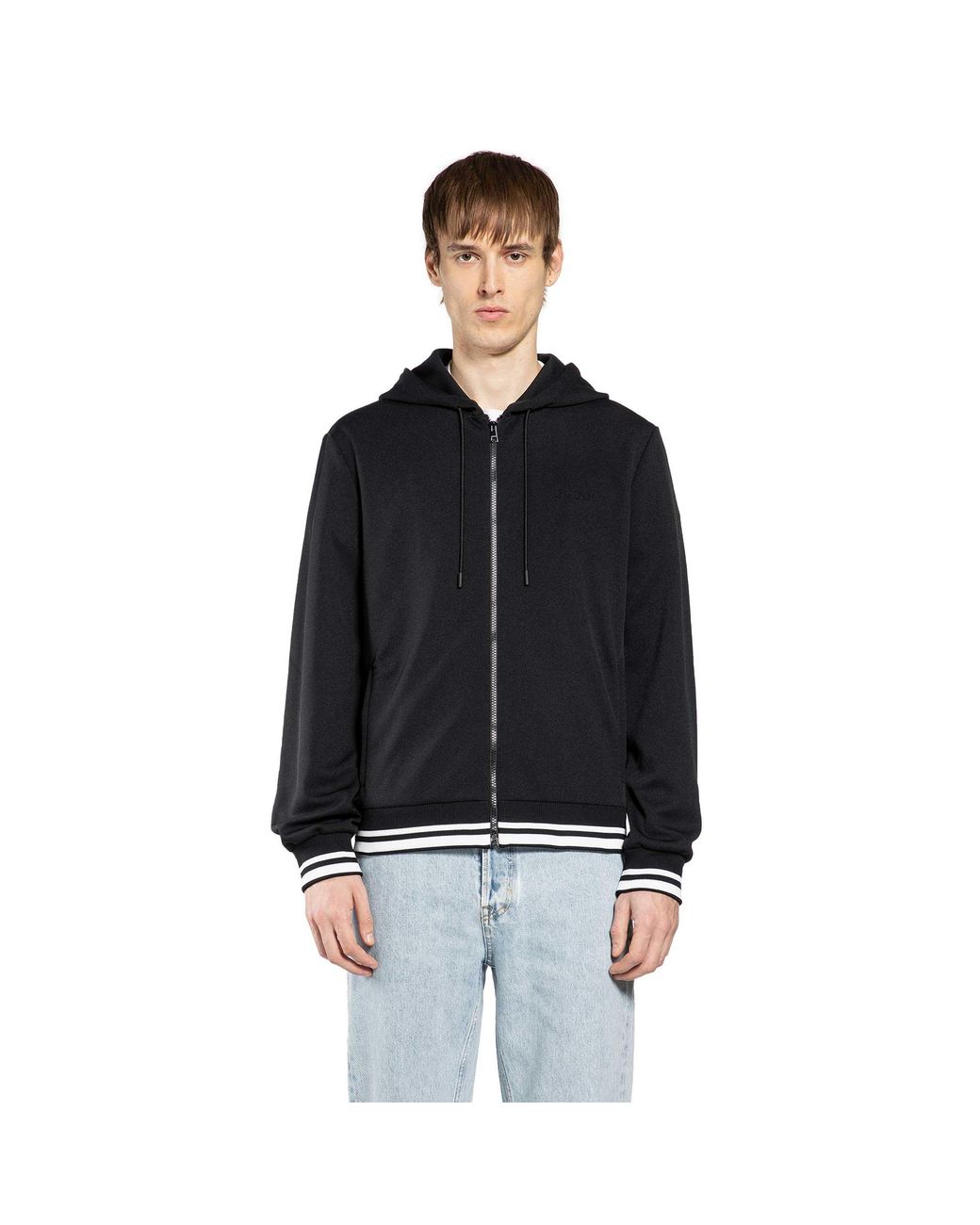 Gucci Black Technical Jersey Zip-Up Hoodie for men