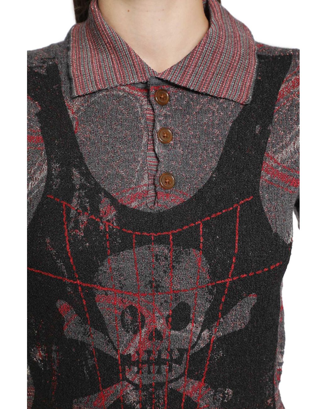 Vivienne Westwood Black Trompe L'Oeil Knit Polo Shirt