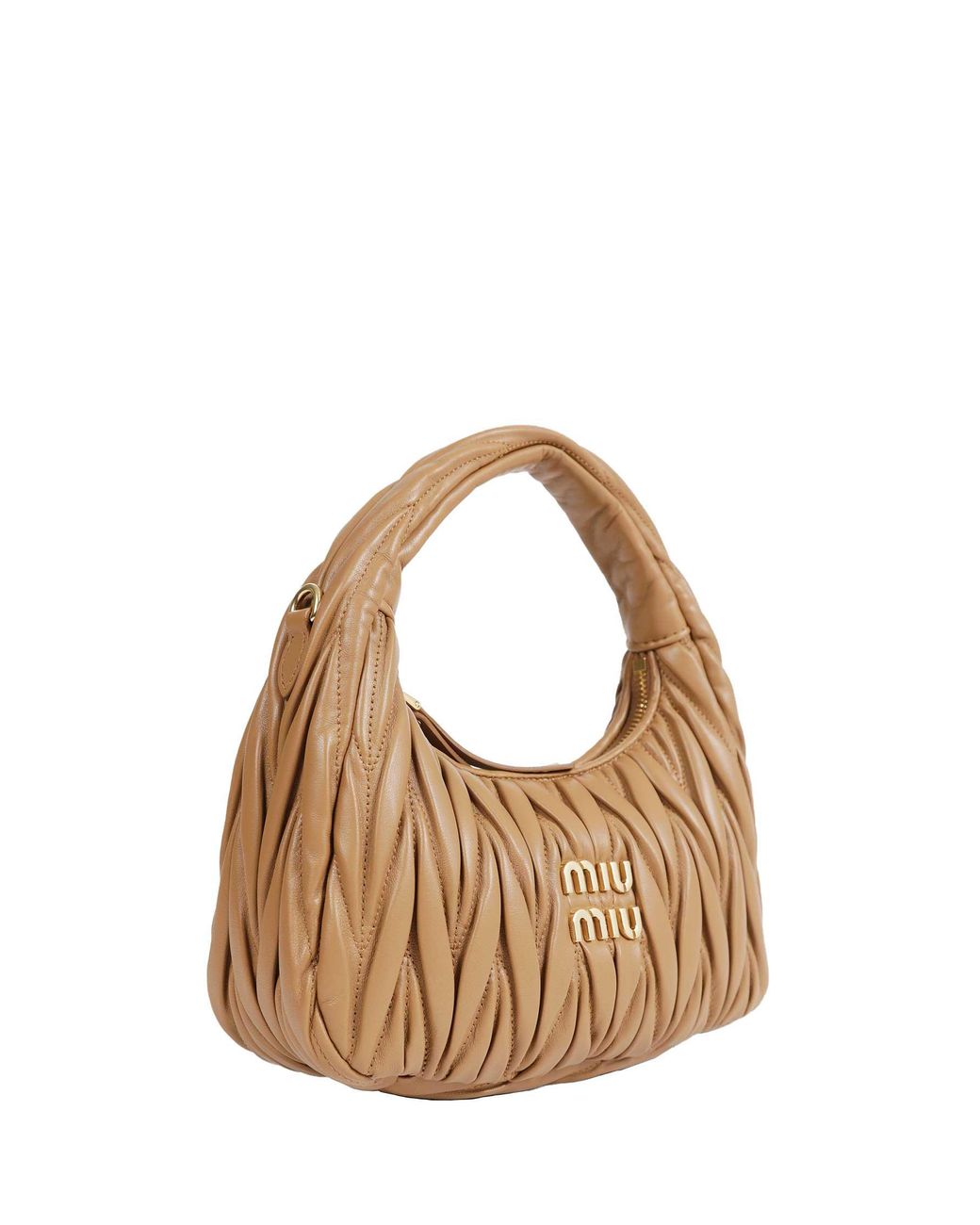 Miu Miu Brown Wander Matelassé Hobo Bag