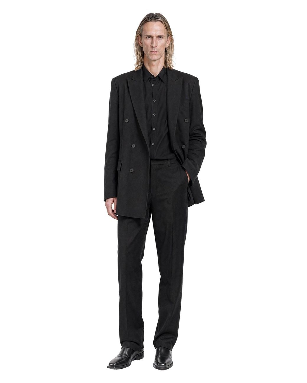 Nicolo' Ceschi Berrini Black Double-Breasted Tailored Blazer for men