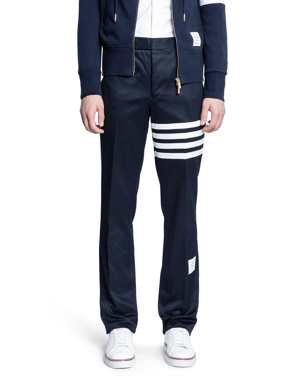 Thom Browne Black 4 Bar Unconstructed Chino Trousers for men