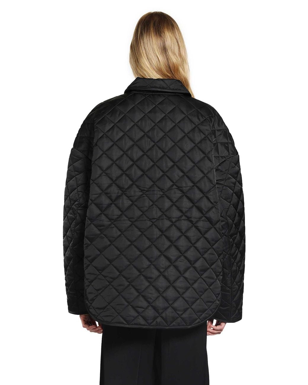 Totême Black Oversized Quilted Bomber Jacket