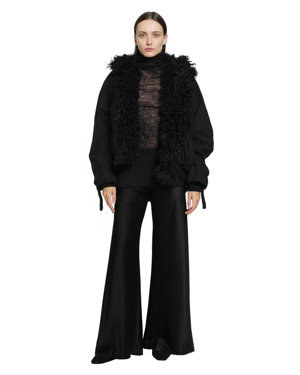 Yehuafan Black Bomber Jacket