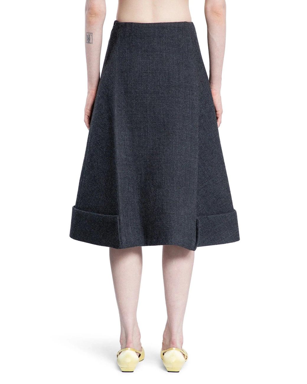 Prada Blue Vintage-Look Rush Stitch Midi-Skirt