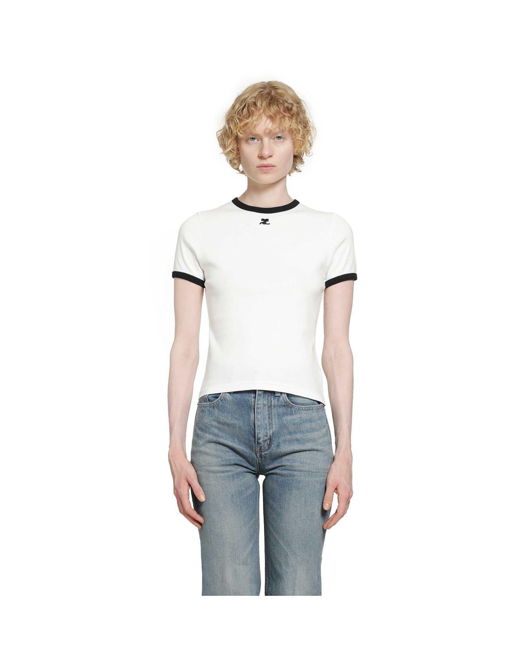 Courreges White Signature Contrast T-Shirt